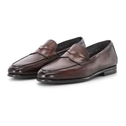 Santoni Met de hand vervaardigde leren instapper met moderne twist-Heren Instappers & Slip Ons