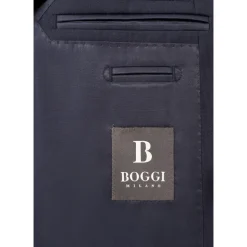 Boggi Milano Micro Herringbone Wol Dubbel Breasted Pak Stijl-Heren Kostuums