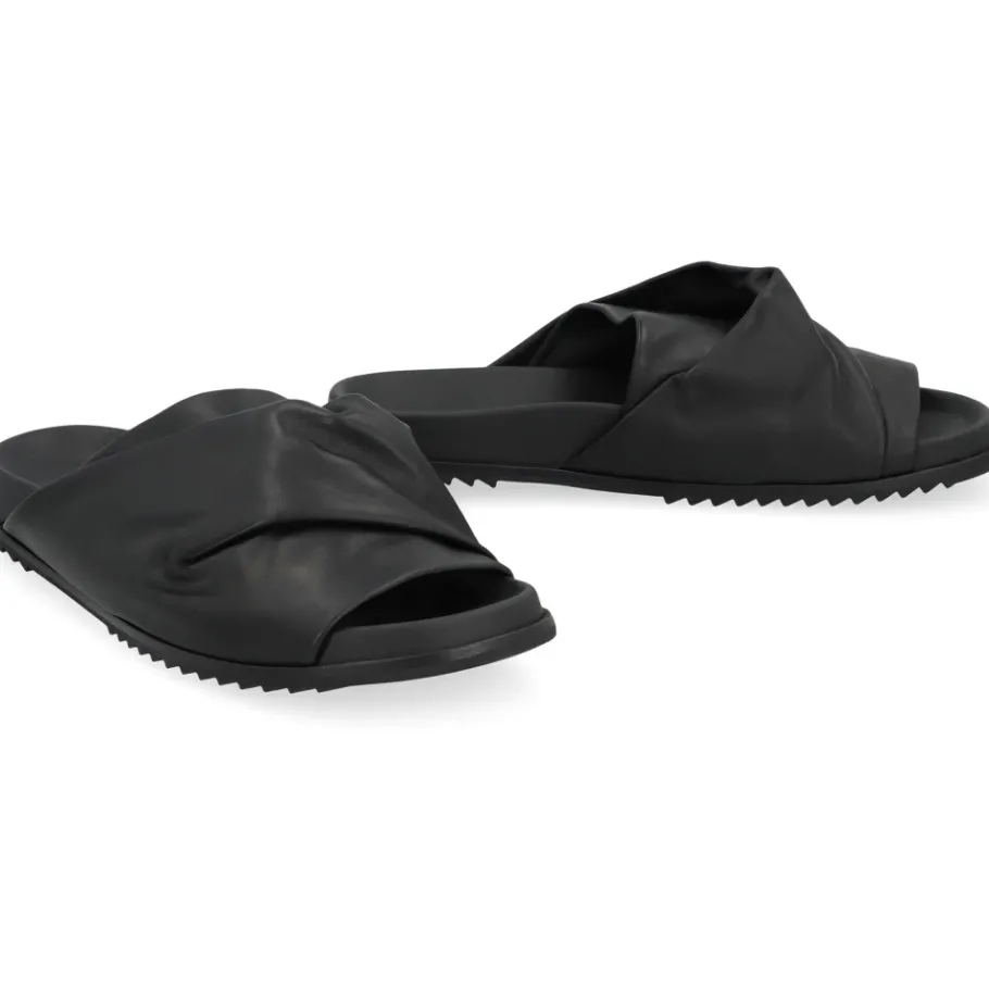 Rick Owens Mobius Leather Slides-Heren Slippers