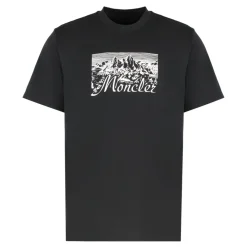 Moncler Mountain Logo Cotton T-Shirt-Heren Shirts