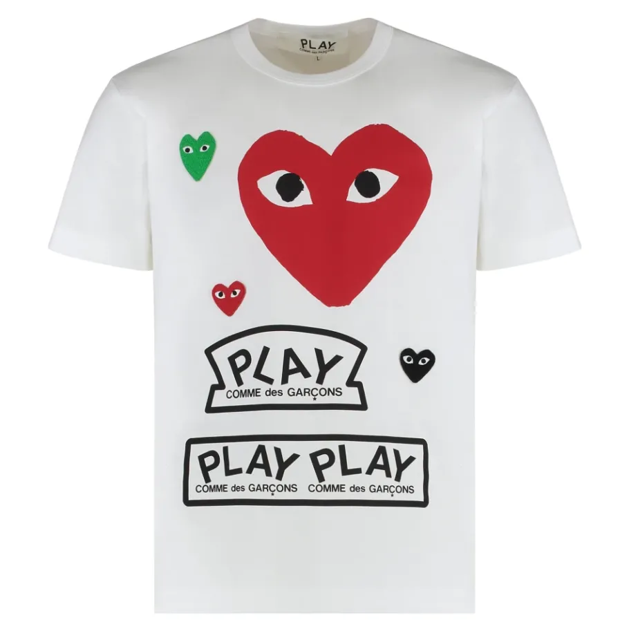 Comme des Garçons Play Multi Logo Tee-Heren Shirts