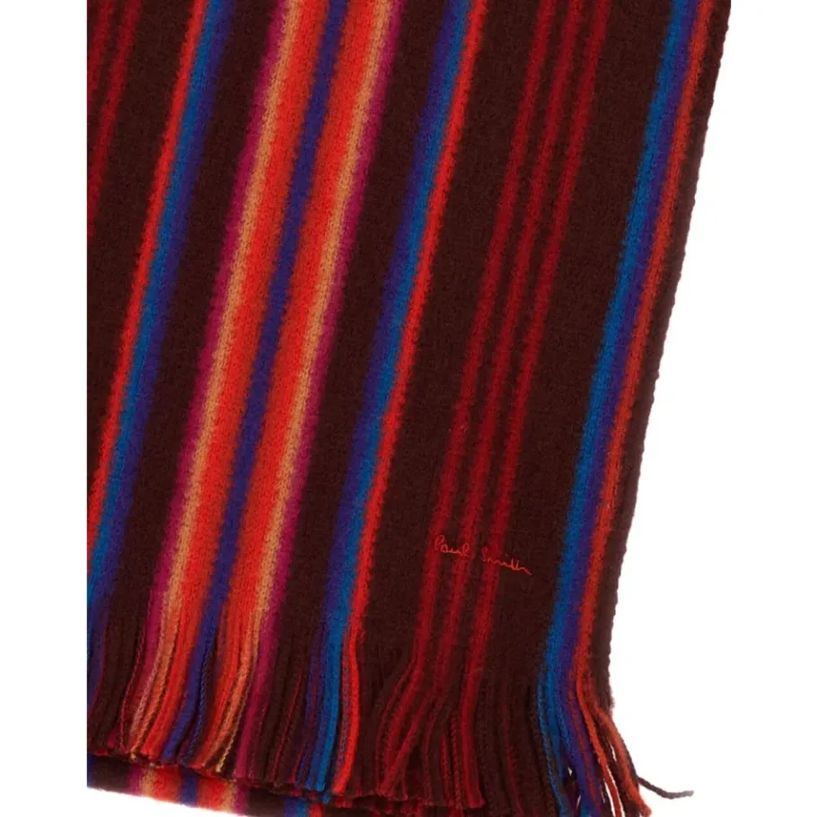 Paul Smith Multistreep Merino Wollen Sjaal-Heren Sjaals