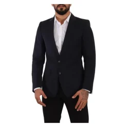 Dolce & Gabbana Navy e Twee-Knoop Blazer-Heren Kostuums