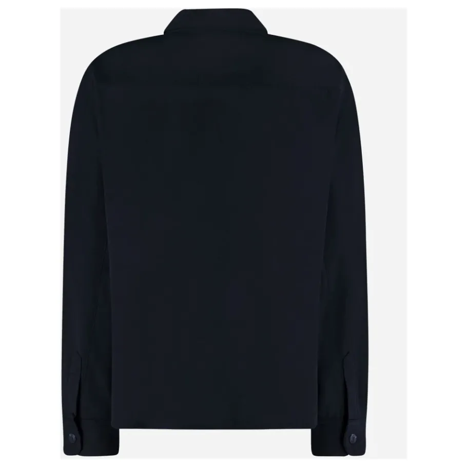 FLÂNEUR Navy Shirt met Rubber Patch-Heren Overhemden