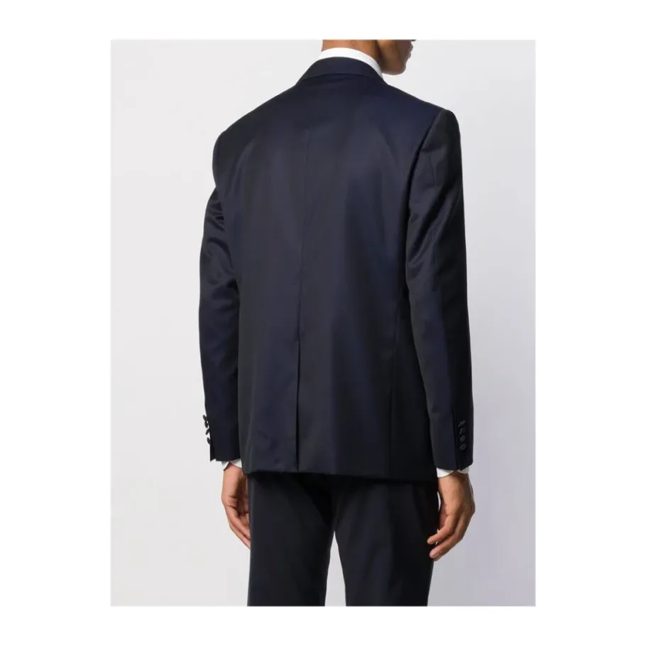 Canali Navy Wool Tailored Suit Jacket-Heren Kostuums