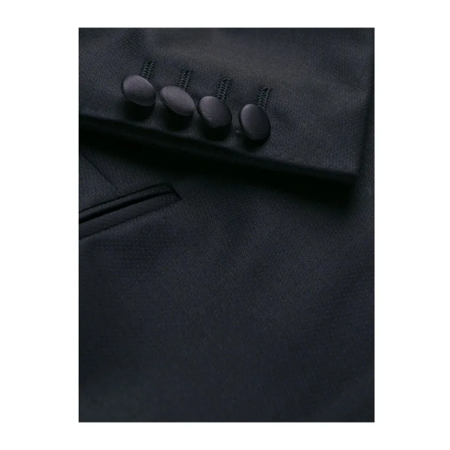 Canali Navy Wool Tailored Suit Jacket-Heren Kostuums