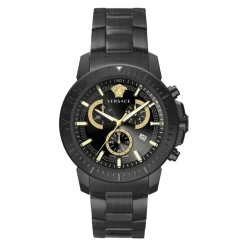 Versace NIEUWE CHRONO Gunmetal Roestvrijstalen Horloge-Heren Horloges
