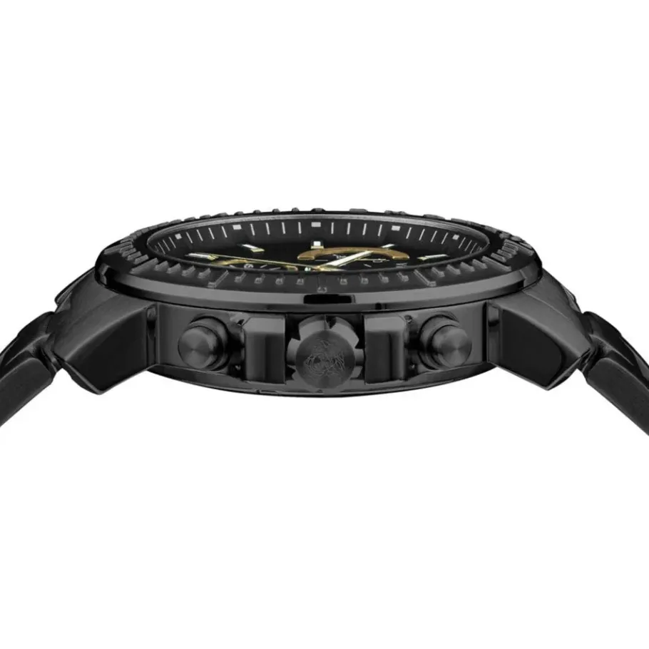 Versace NIEUWE CHRONO Gunmetal Roestvrijstalen Horloge-Heren Horloges
