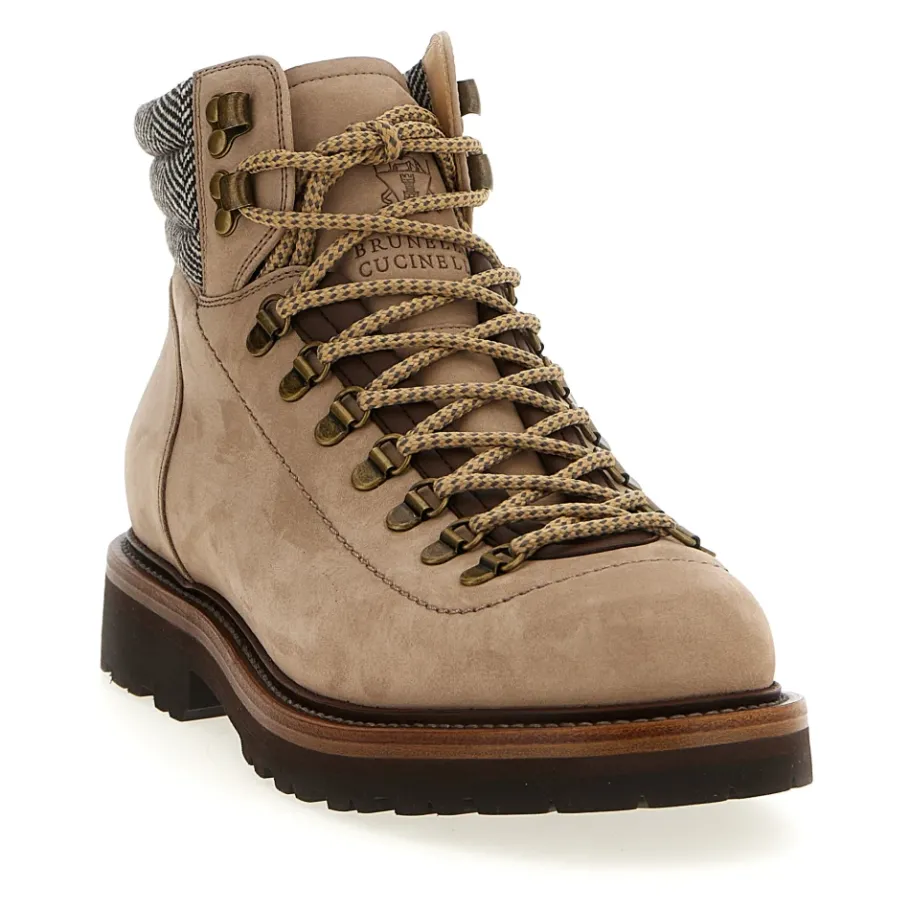 Brunello Cucinelli Nubuck Bergschoenen in Bergstijl-Heren Laarzen