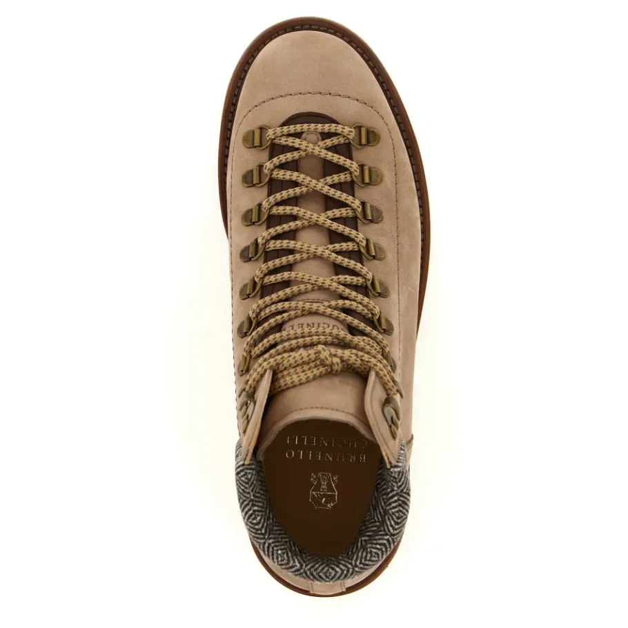 Brunello Cucinelli Nubuck Bergschoenen in Bergstijl-Heren Laarzen