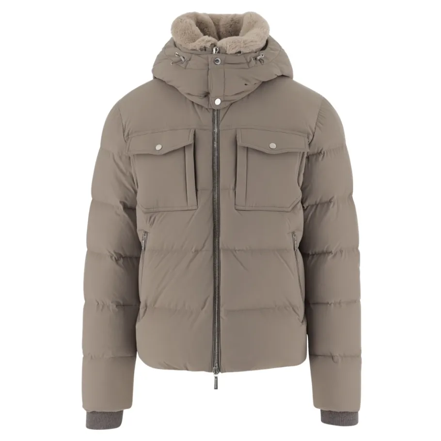 Moorer Nylon Donsjas Hoge Kraag Capuchon-Heren Jassen