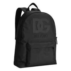 Dolce & Gabbana Nylon Rugzak met Rubberen Patch-Heren Rugzakken|Tassen