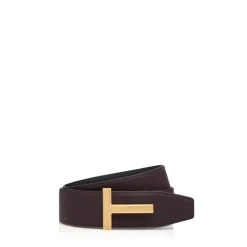 Tom Ford Omkeerbare leren T-riem in Oxblood-Heren Riemen
