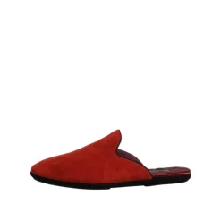 Dolce & Gabbana Oranje Velvet Slides Leren Zool-Heren Pantoffels