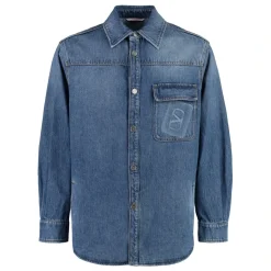 Valentino Garavani Overshirt In Denim-Heren Overhemden