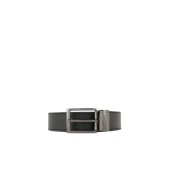 Emporio Armani Palmellato Leer Bedrukte Reversible Riem-Heren Riemen