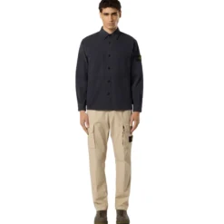 Stone Island Panama Katoen 'Old' Effect Overshirt-Heren Jassen