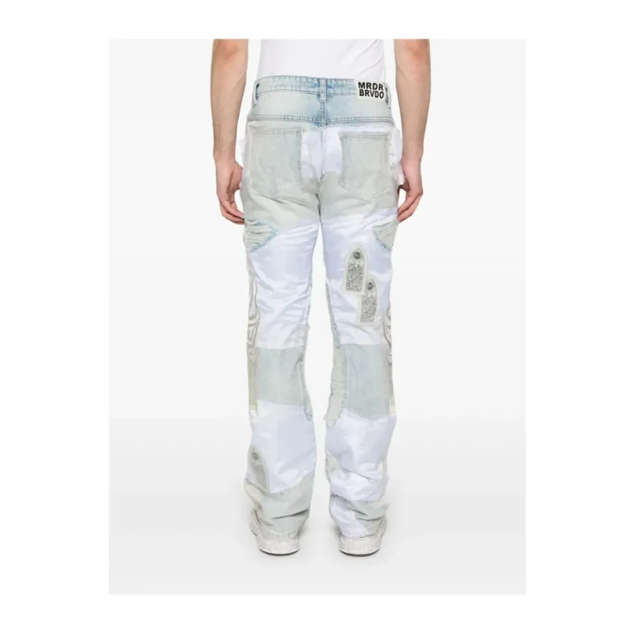 Who Decides War Patchwork Ripped Lichte Jeans-Heren Jeans