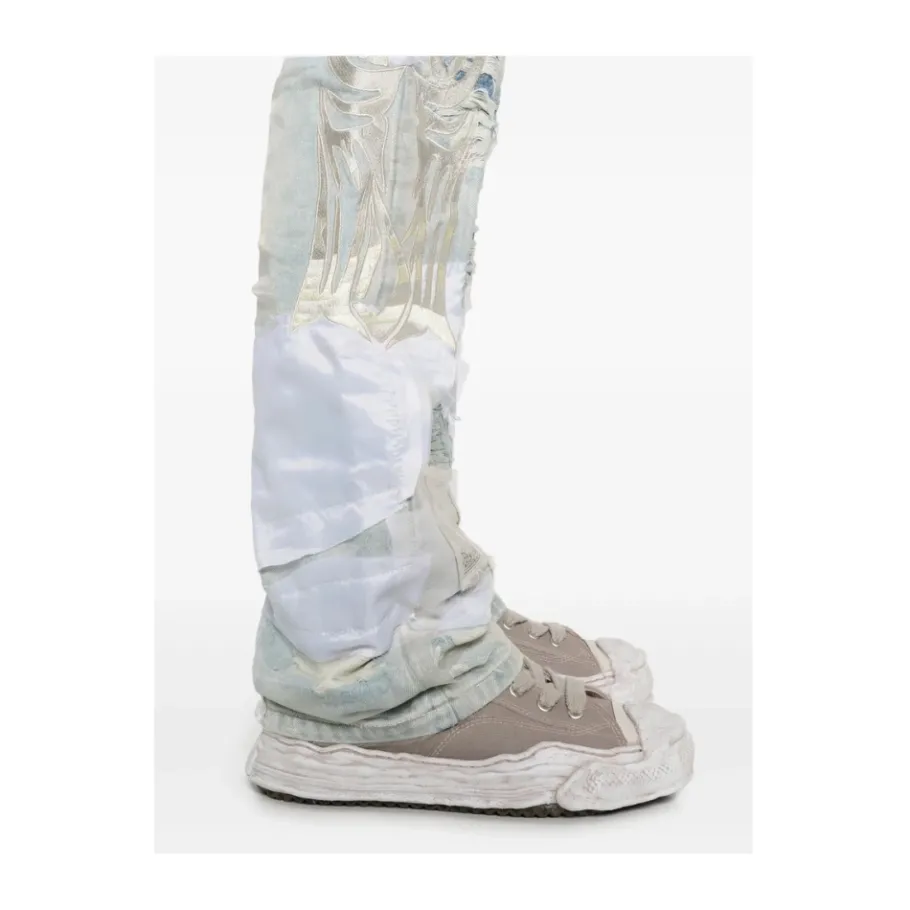 Who Decides War Patchwork Ripped Lichte Jeans-Heren Jeans