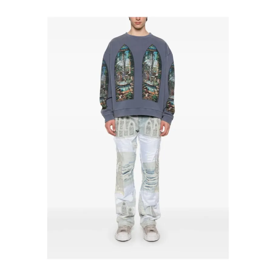 Who Decides War Patchwork Ripped Lichte Jeans-Heren Jeans