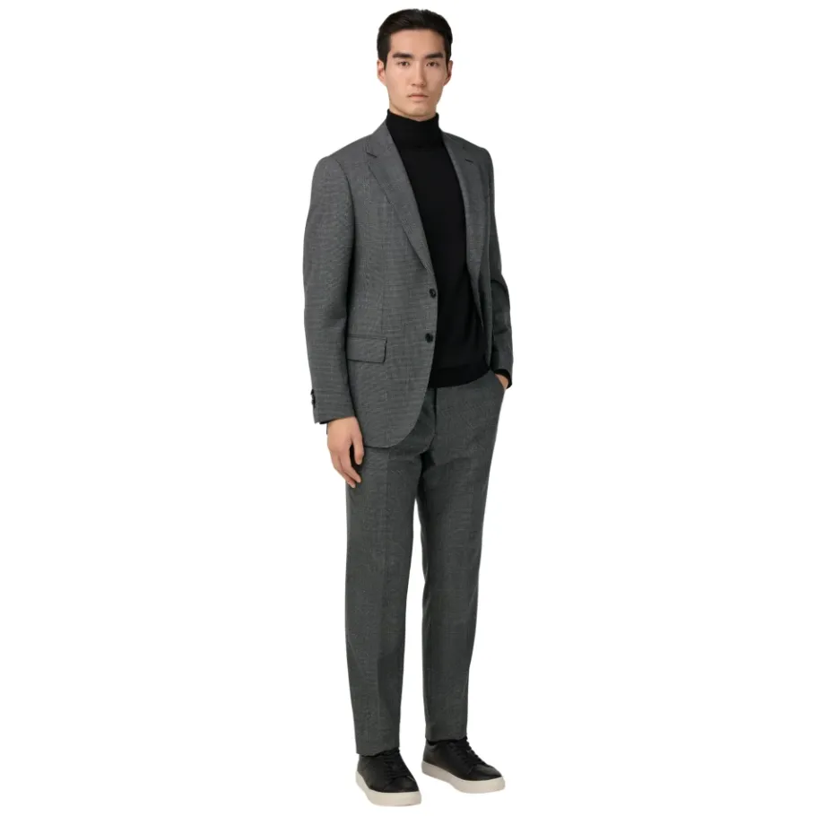 Boggi Milano Pied De Poule Wollen Pak Stijl Firenze-Heren Kostuums