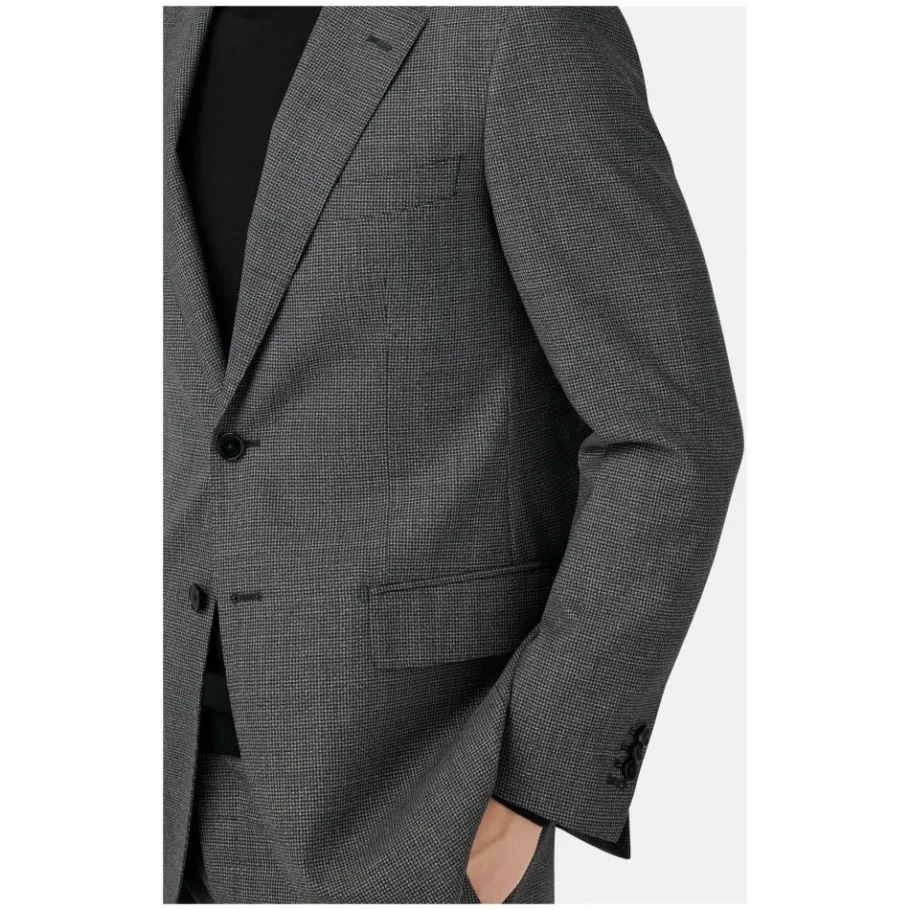 Boggi Milano Pied De Poule Wollen Pak Stijl Firenze-Heren Kostuums