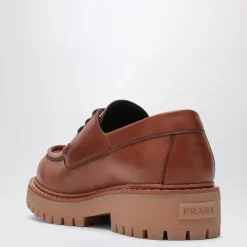 Prada Platte schoenen Brandy Lage Veters-Heren Nette Schoenen