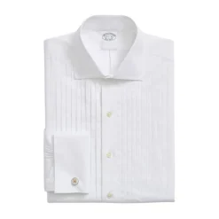 Brooks Brothers Plooi Katoenen Slim Fit Smokingoverhemd met Engelse Kraag-Heren Overhemden