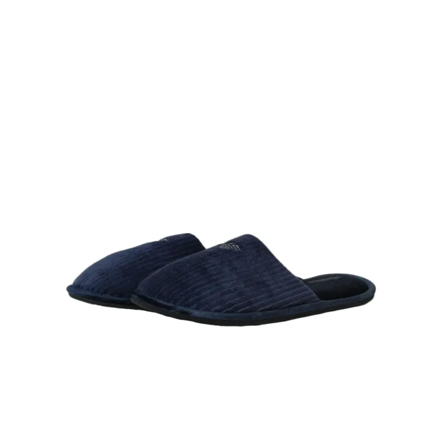 Emporio Armani Polyester Sandalen met Logo Front Rubberen Zool-Heren Pantoffels