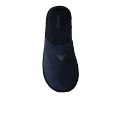 Emporio Armani Polyester Sandalen met Logo Front Rubberen Zool-Heren Pantoffels