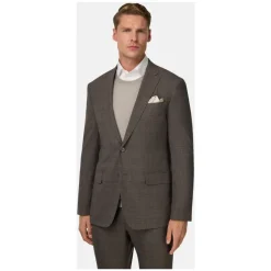 Boggi Milano Prince Of Wales Wollen Blend Stretch Pak Stijl Anve-Heren Kostuums