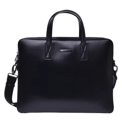 Baldinini Professional bag in black leather-Heren Tassen