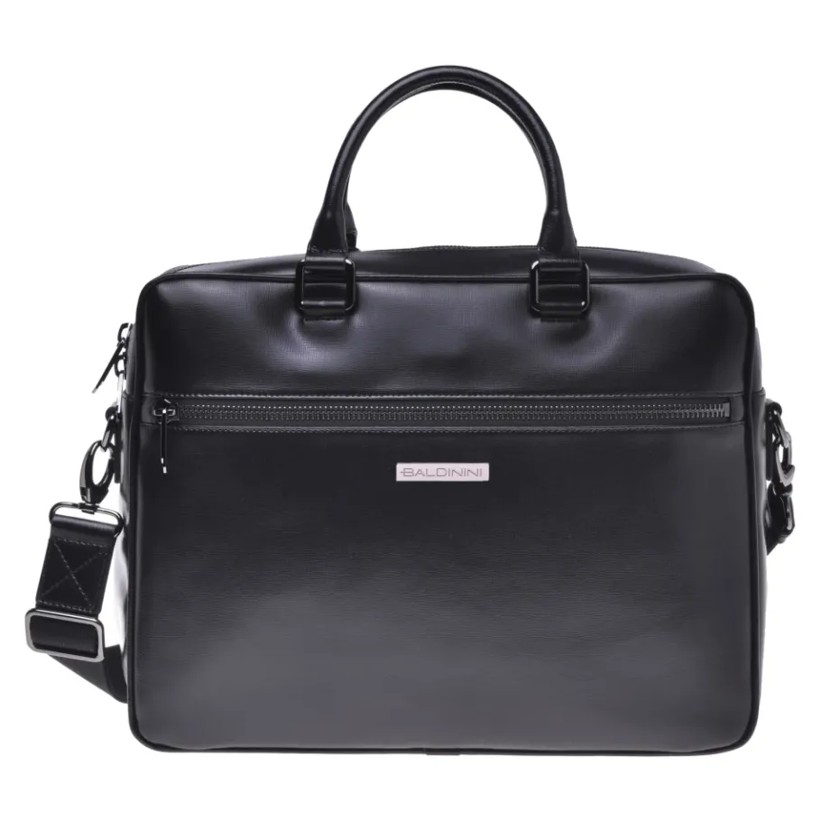 Baldinini Professional bag in black leather-Heren Tassen