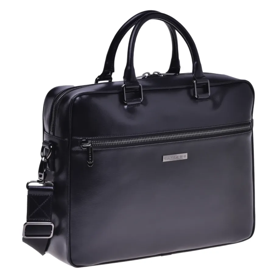 Baldinini Professional bag in black leather-Heren Tassen