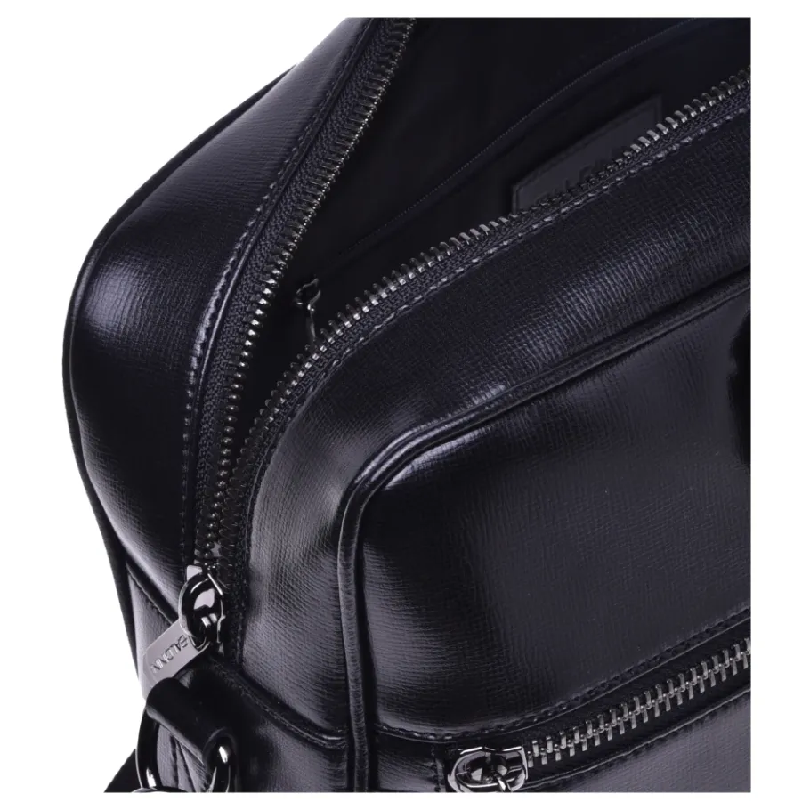 Baldinini Professional bag in black leather-Heren Tassen