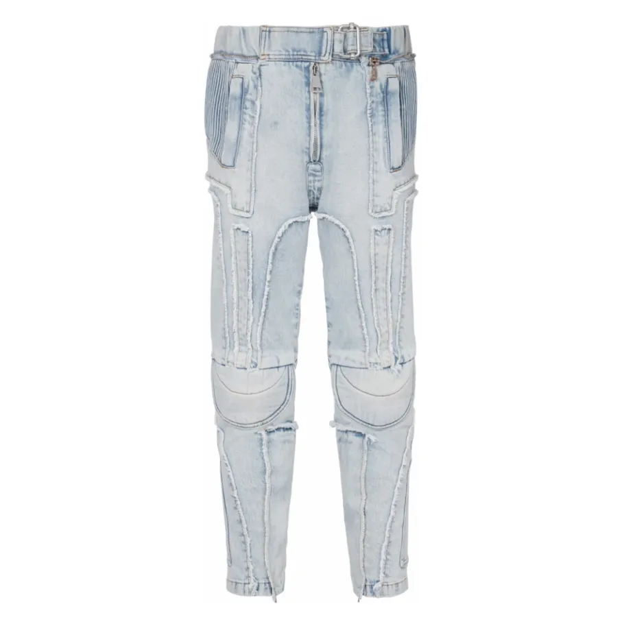 Balmain Ribgebreide slim-fit jeans van katoen-Heren Jeans