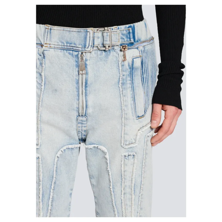 Balmain Ribgebreide slim-fit jeans van katoen-Heren Jeans