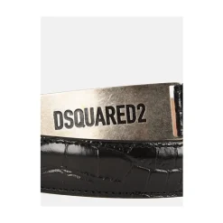 Dsquared2 Riem van leer met krokodillenprint-Heren Riemen