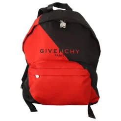 Givenchy Rode en Zwarte Nylon Urban Rugzak-Heren Rugzakken