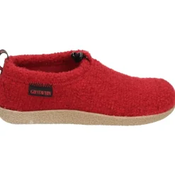 Giesswein Rode Gesloten Pantoffels met Bontvoering-Heren Pantoffels