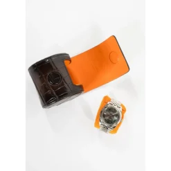 Santoni Rode Leren Kaarthouder met Meerdere Sleuven-Heren Portefeuilles