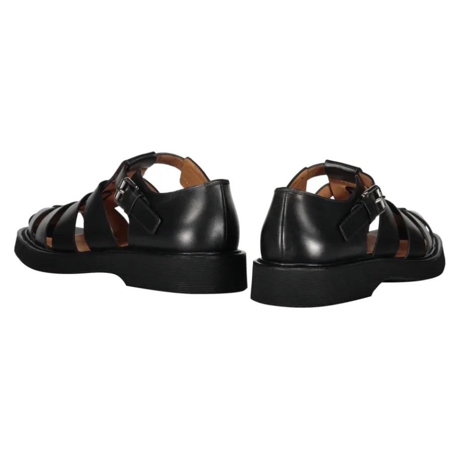 Church's Ronde Neus Leren Sandalen met Verstelbare Enkelband-Heren Sandalen