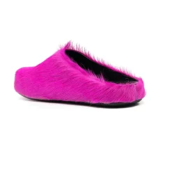 Marni platte schoenen met Fur Fussbett Sabot-Heren Pantoffels