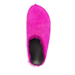 Marni platte schoenen met Fur Fussbett Sabot-Heren Pantoffels