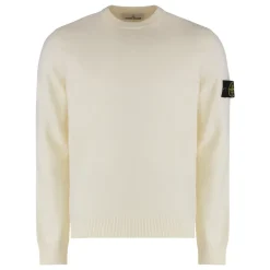 Stone Island Rundgebreide trui met omgekeerde steekdetails-Heren Truien & Vesten