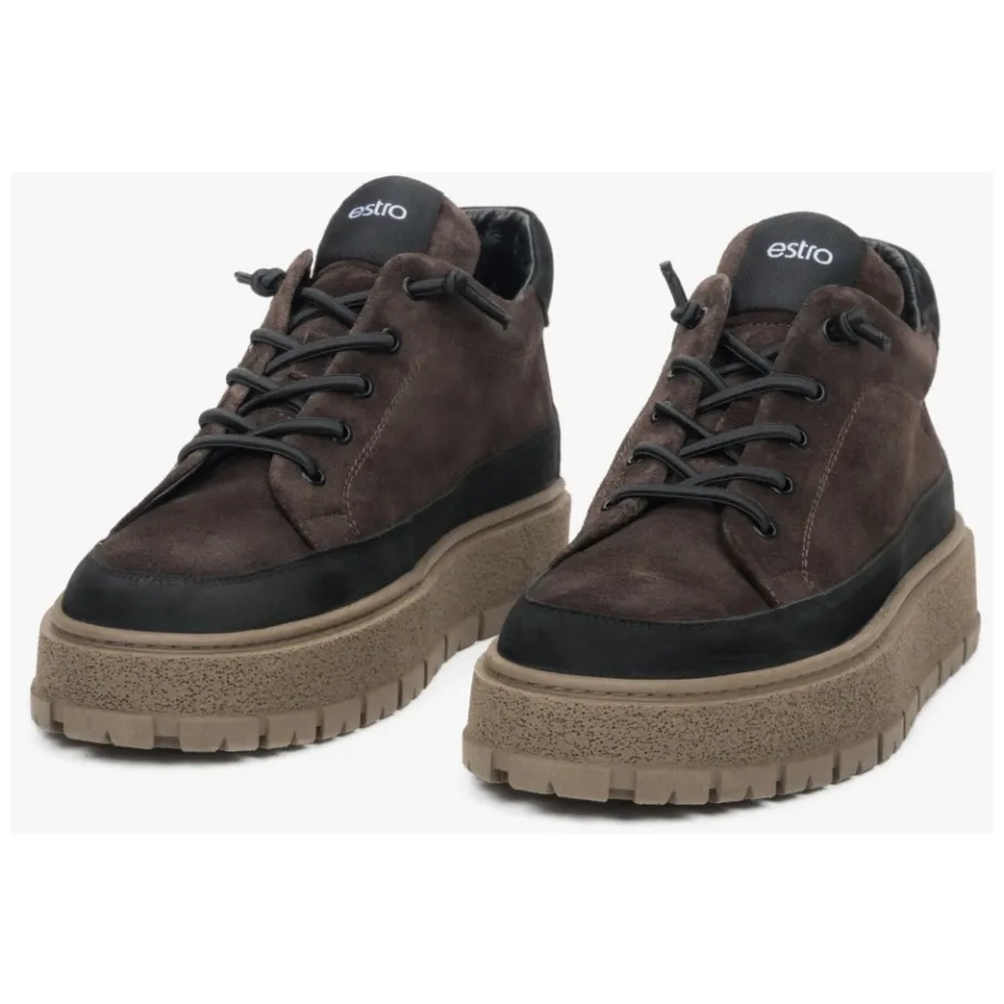 Estro Saddle Brown High-Top Sneakers-Heren Snowboots