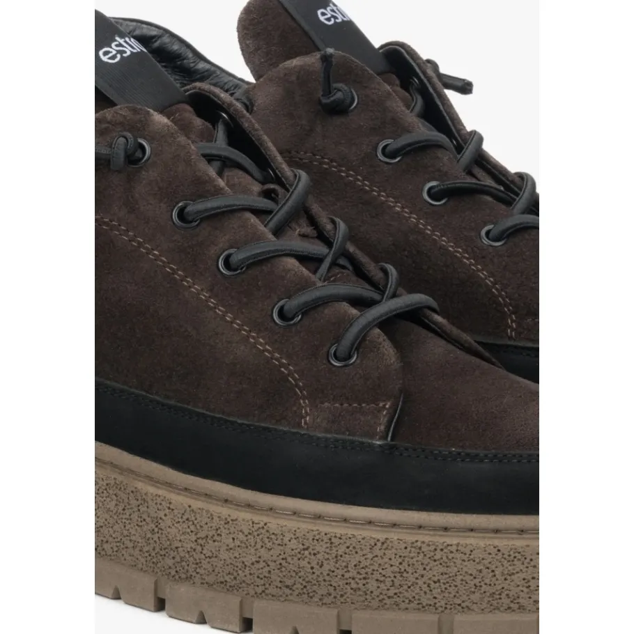 Estro Saddle Brown High-Top Sneakers-Heren Snowboots