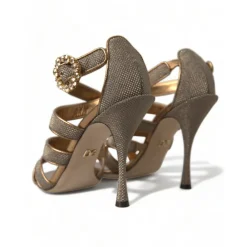 Dolce & Gabbana Sandalen met stilettohak en kristallen bandjes-Heren Sandalen