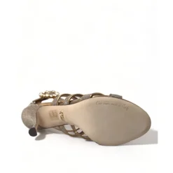 Dolce & Gabbana Sandalen met stilettohak en kristallen bandjes-Heren Sandalen
