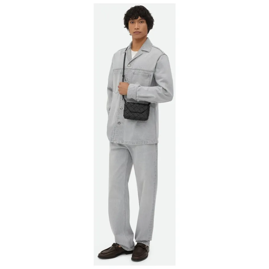 Bottega Veneta Schoudertas van geweven leer-Heren Tassen